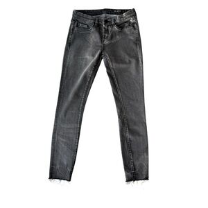 BLANKNYC Dark Gray Skinny Distressed Hem Jeans Size 26